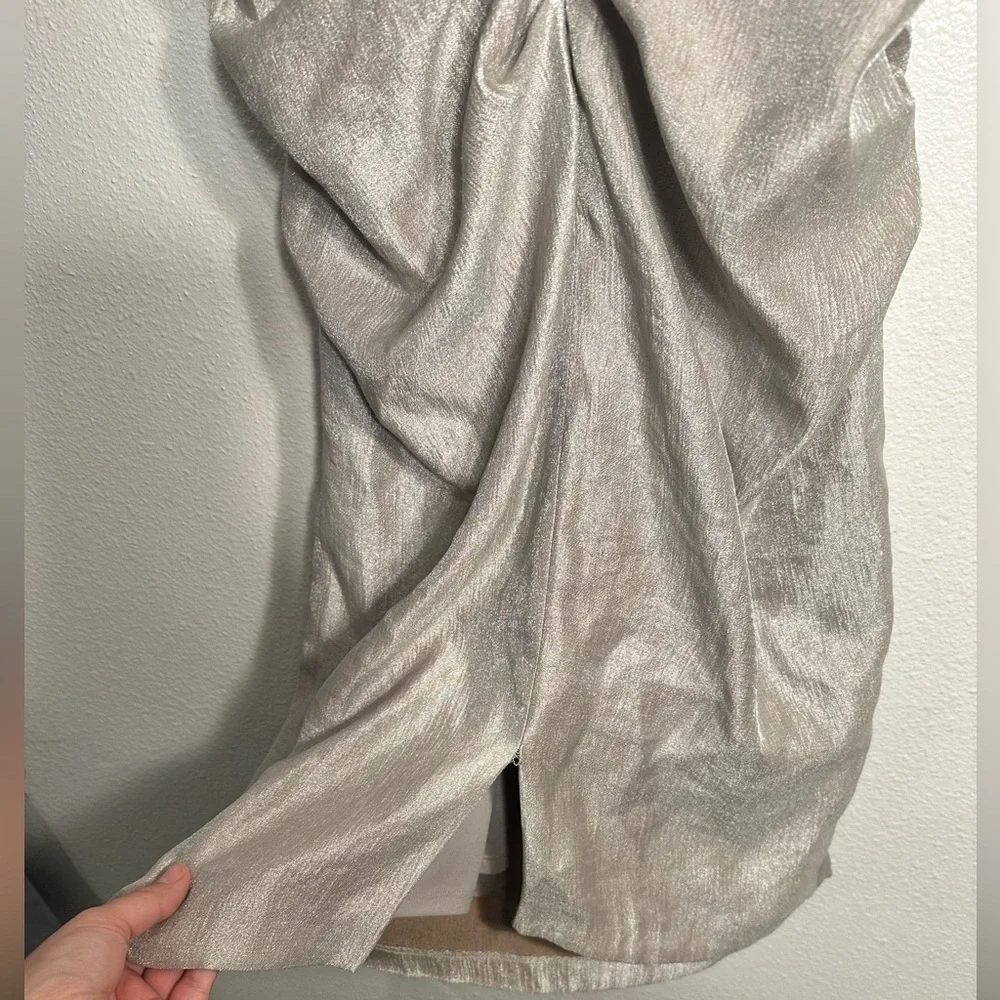 Fancy suzi chin by maggie boutique size 10 scrunch metallic party dress - Picture 6 of 11